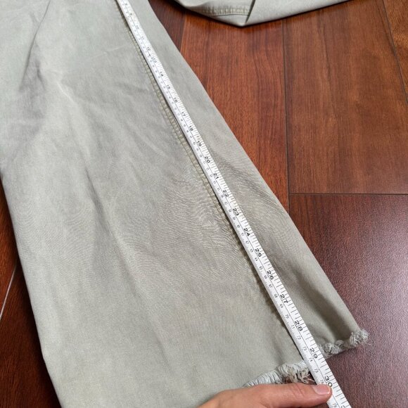 Oat New York Wide Leg Light Green Raw Hem Jeans Sz 8/29 - Picture 4 of 6
